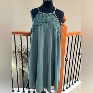 Teal Dress with Lace Detail by DAVI & DANI BOHO TUNIC, DRESS PLUS SIZE 2XL